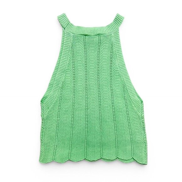 Green Crochet‎ Knit Spring Tank Top - Picture 4 of 5